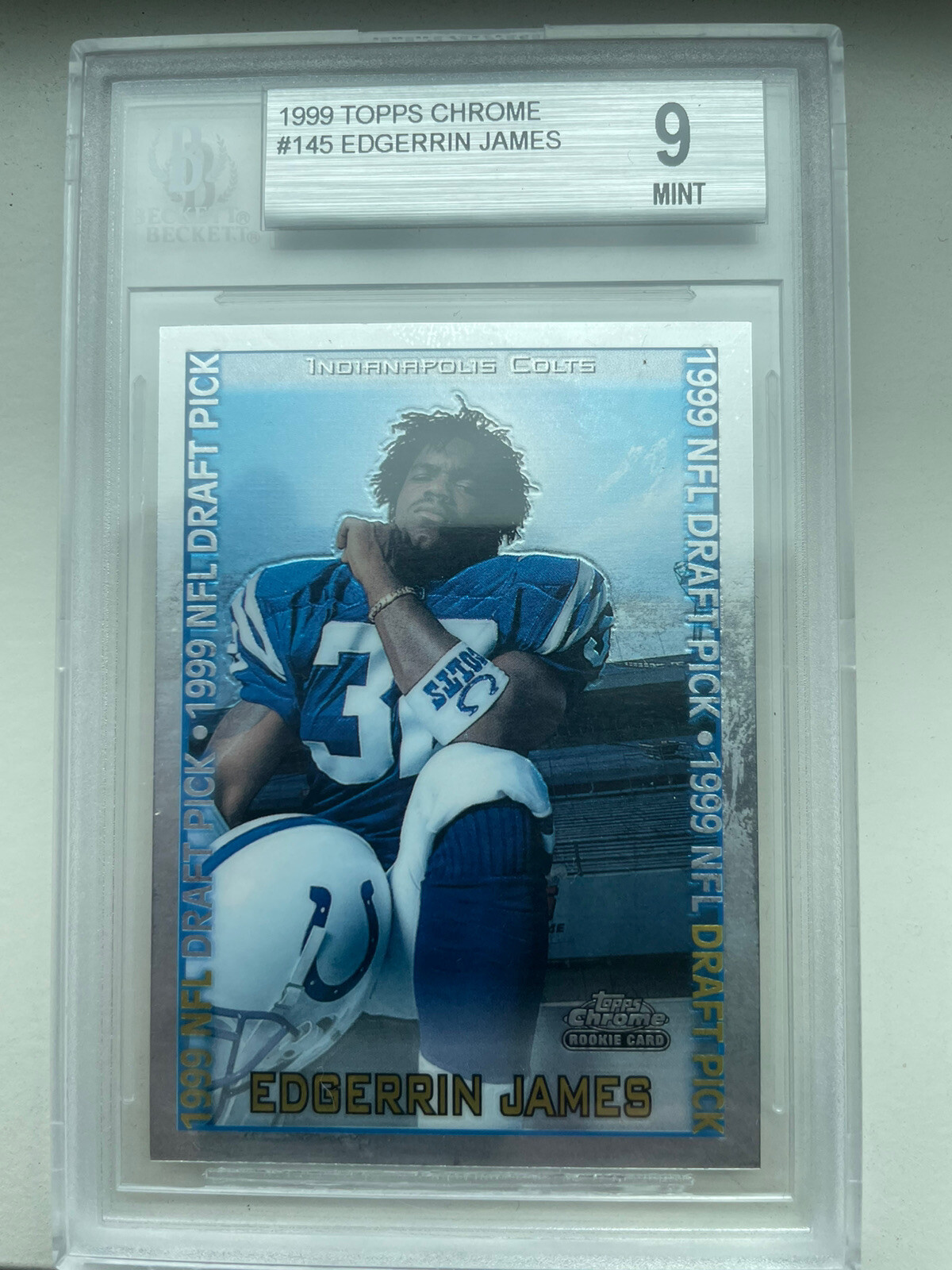 1999 Topps Chrome Edgerrin James #145 Rookie RC BGS 9 Mint COLTS HOF