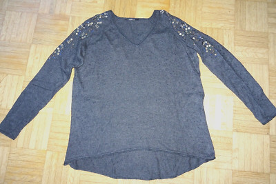 Aparter KOOKAI Pullover Gr. 40 Langarm Perlenornamente Top Qualität 20% Angora