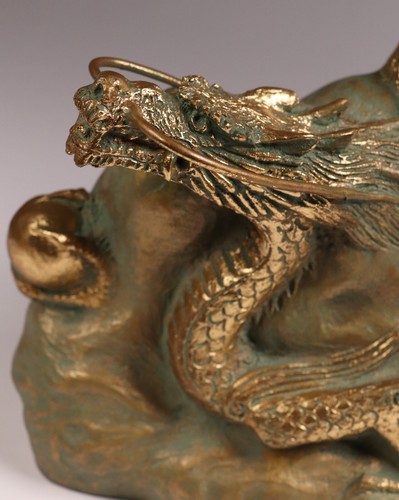 Vintage Japanese Bronze Dragon Statue 6.5inch Art Sculpture By Naoki Tominaga - Picture 17 of 23