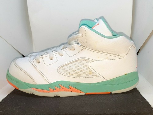 White/Teal Retro 5. Size, 10. pre-owned 