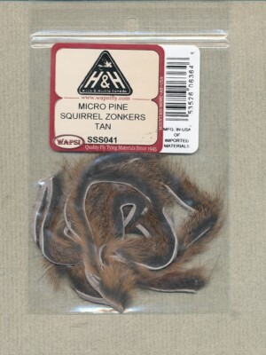 Micro pine squirrel zonkers - tan - 2 feet SSS041