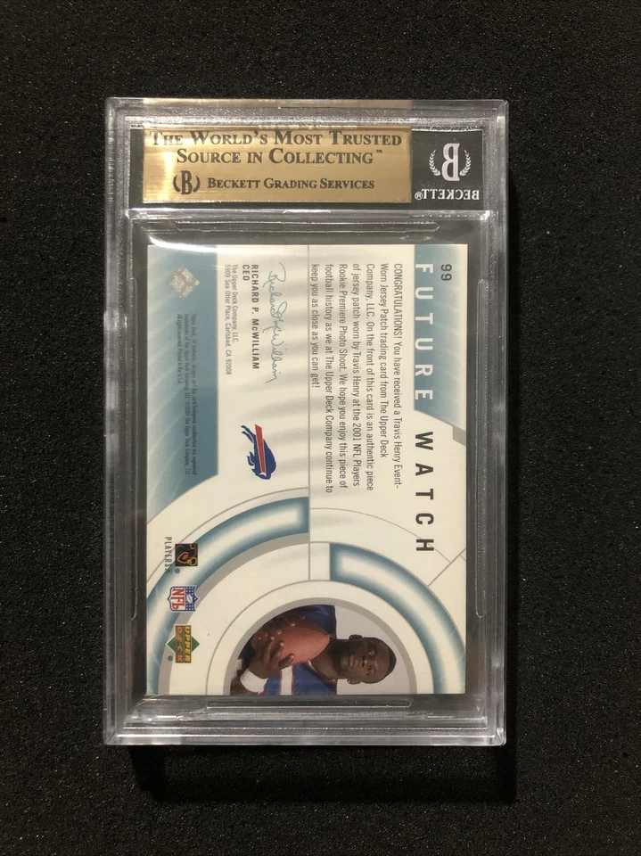 2001 Upper Deck SP Authentic TRAVIS HENRY #99 BGS 9.5 💎 GEM MINT RC 💎 770/800 - Image 2 of 2