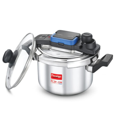 Prestige Flip-on L Stainless Steel Pressure Cooker Spillage