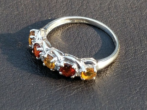 9ct White Gold Citrine & Diamonds Ring Size O, 375, Hallmarked,not scrap - Picture 7 of 12