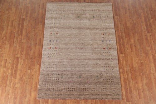 Brown Gabbeh Oriental Area Rug 5x8 Hand-knotted Wool Room Size Carpet - Picture 2 of 12