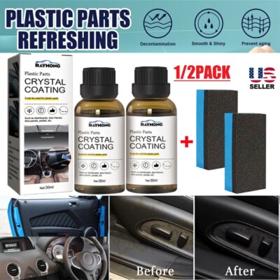 2×Plastic Parts Crystal Coating Easy to Use Car Refresher Great Gloss Protection