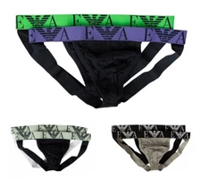 EMPORIO ARMANI Jockstrap Suspension 2 Piece Pack Men's Elastic Screw Briefs