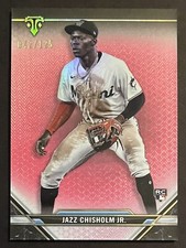 2021 TOPPS TRIPLE THREADS JAZZ CHISHOLM #22 TOURMALINE PINK ROOKIE RC @ 42/125 @