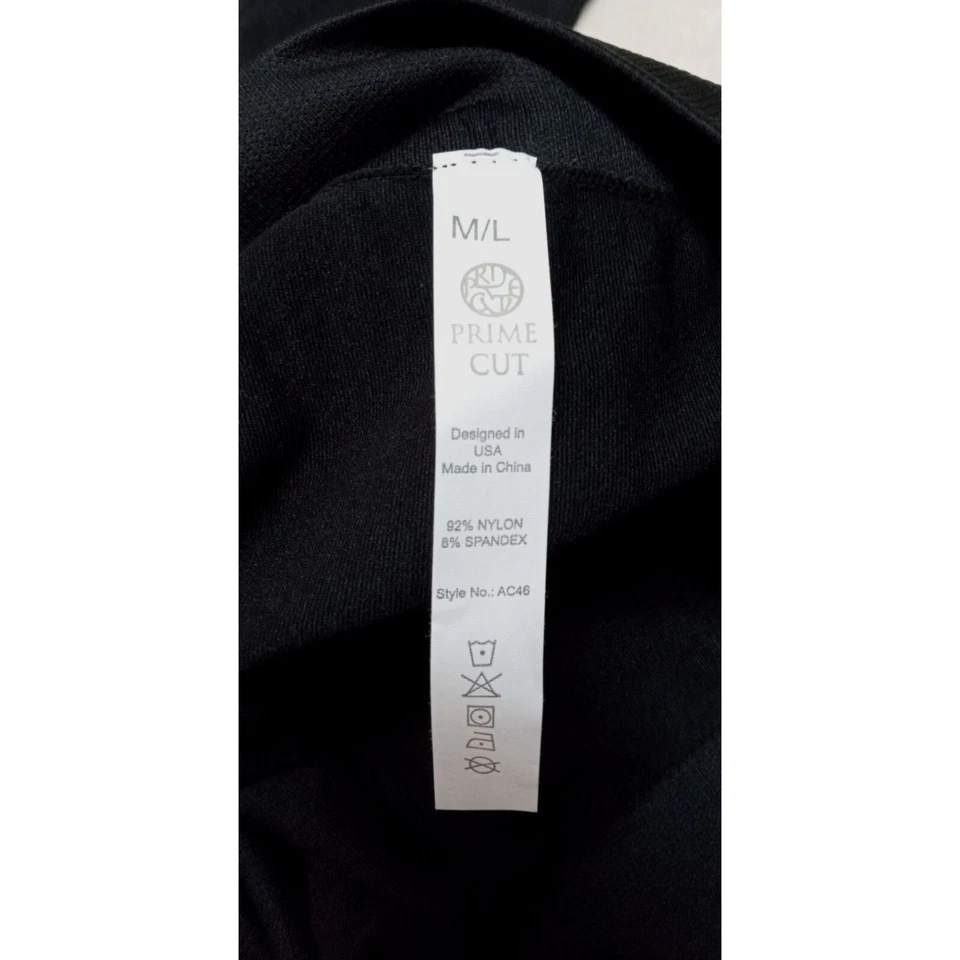 Leggings negros Prime Cut para mujer a rayas de cuero talla mediana/grande correr pequeños Foto 2 de 4