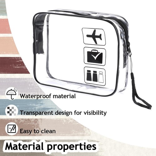 Clear Tsa Approved Toiletry Bag, 2 Pcs Clear Travel Bags with Zipper, Quart Size - Picture 4 of 6