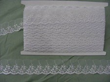 Embroidered Organza Lace White 55mm wide - 6.5 mts