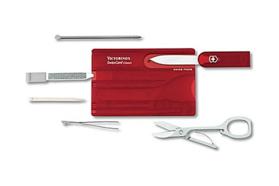 Victorinox SwissCard – Taschenwerkzeug Mit Schere, Brieföffner, Kugelschreiber, 11 Funktionen, Weiß/rot