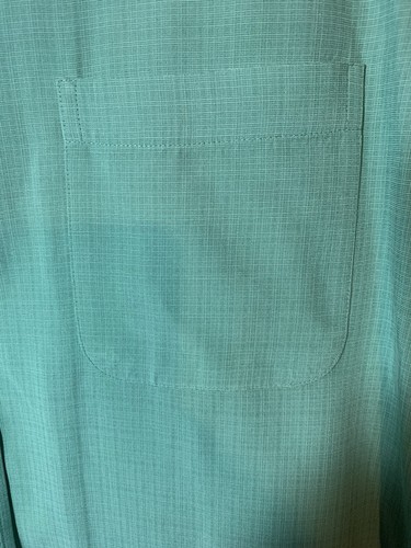 Roundtree & Yorke Mens Button Up Green Linen Look Short Sleeved Shirt 2XT - Picture 4 of 12
