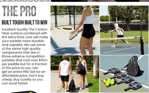 Number 4 Pro Pickleball Paddle Set of 4 Carbon Fiber Thermoformed core 16mm - Picture 6 of 11
