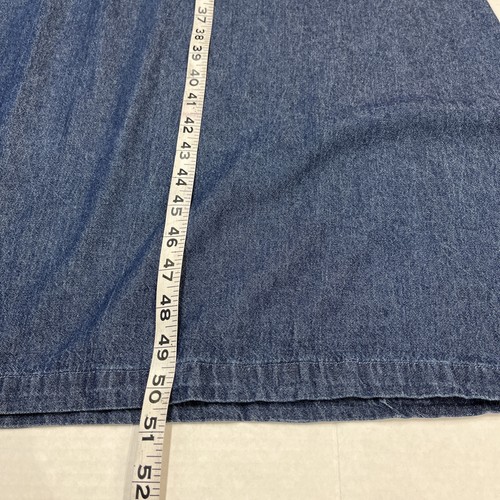 The Vermont Country Store Dress Women M Denim Pintuck Jumper Maxi Modest Cottage - Picture 5 of 7