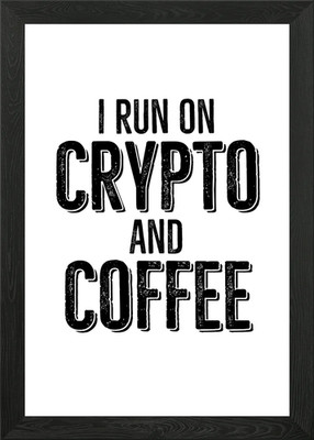I Run Crypto And Coffee Gerahmtes Wandbild Poster Leinwanddruck Bild