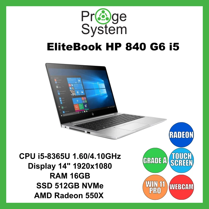 HP EliteBook 840 G6 · i5-8365U · 16GB · 512GB