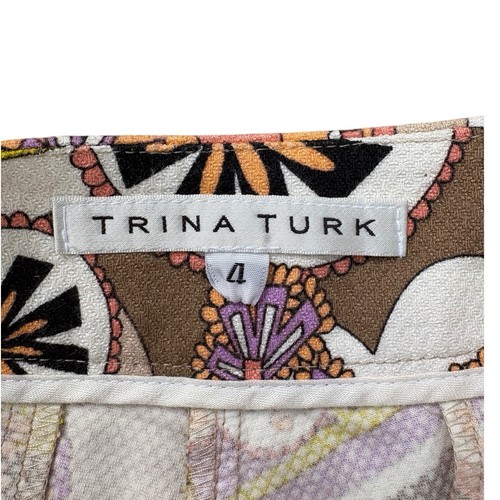 Trina Turk Womens Shorts 4 Multicolor Floral Mod Print Cotton Summer Corbin - Picture 8 of 13