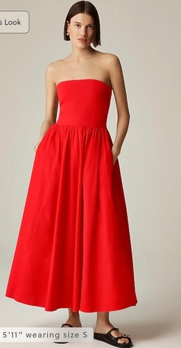 Haut Sans Bretelles J.Crew - Taille 8 - Rouge - Style Croisé Devant - Occasion Très Bon état
