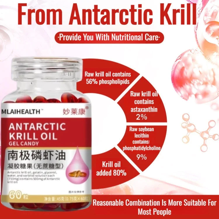 Aceite de Krill Antártico Noruego Años 60 1000mg con Omega-3 y Astaxantina Foto 2 de 4