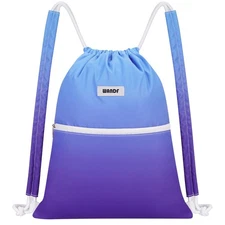 Drawstring Backpack Sports Gym Bag with Shoulder Pads Water Resistant String ...