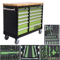 Werkstattwagen Deluxe 2X 6 Schubladen Massive Arbeitsplatte 4 Laden BestüCkt
