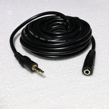 Stereo Headset Headphone Extention Audio Cable 3.5mm Male To Female 16 Ft Black