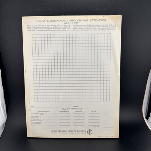 INSULITE SUSPENDED GRID CEILING GRID NOTEPAD