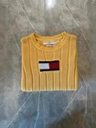 Pull Tommy Hilfiger, Col Rond Crewneck, Sweat Coton, Logo brodé, jaune #MPTM2
