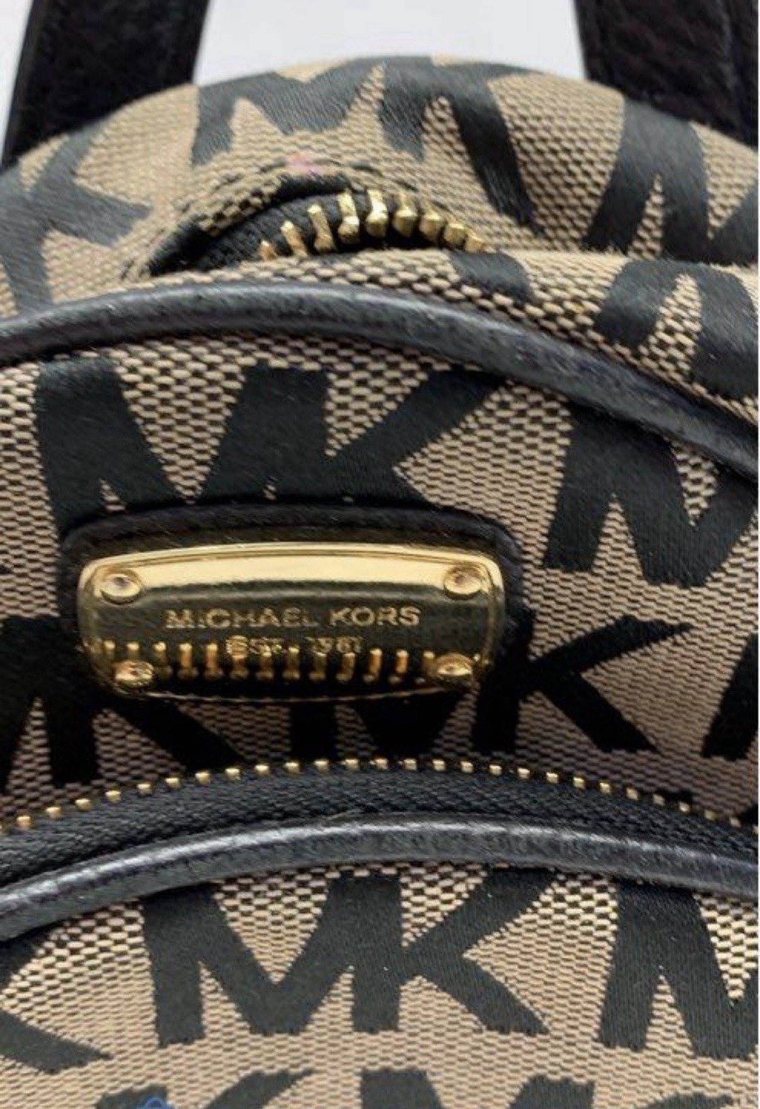 Authentic Tan/Black Michael Kors Mini Backpack. - image 4