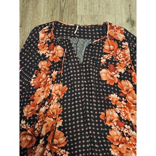 Free People Romper Sunset Boulevard Women Medium Floral Peasant Oversized Boho - Picture 2 of 13