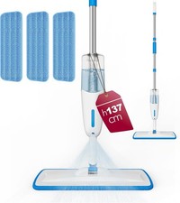 Enigma 137cm Spray Mop Refillable Bottle 3 Washable Pads Wet Dry