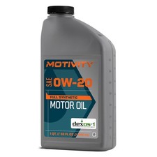 MOTIVITY Full Synthetic SAE 0W-20 dexos1 Gen3 Motor Oil - 6 Pack of 1 Qt Bottles 36.66 per gallon