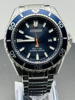 Citizen Men's Eco-Drive Promaster Diver Blue Steel 20ATM 45mm Watch BN0191-80L