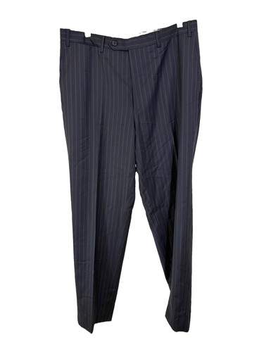 Canali, Canali Pantalone Navy Pin Strip Blue Men’s Dress Pants 36 by 30 100% Wool Italy