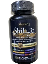 Uptono Shilajit Pure Himalayan High-Potency All in One 120 Caps Exp 11/26