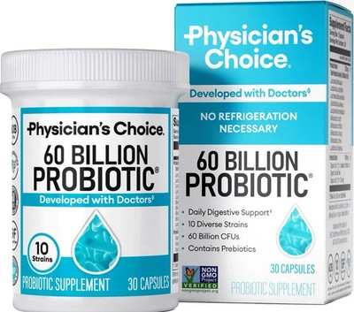 Physician's Choice 60 Billion Probiotic 30 Capsules- NEW Exp 08/2026