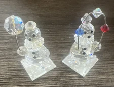 Crystal figurine clowns with Balloon Juggling Balls Set Of 2 W A-51  A-55