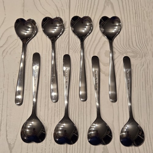 (8) Alessi for Delta Airlines Heart Shaped Coffee Tea Ice Cream Demitasse spoons