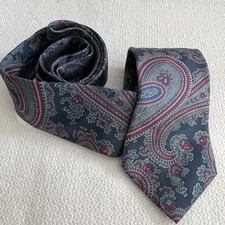 Vtg Cornell of California Gino Ponti 100% Italian Silk Tie Paisley Made In USA
