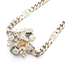 Chanel Necklace Plated Faux Pearl Rhinestone Women Gold One Size