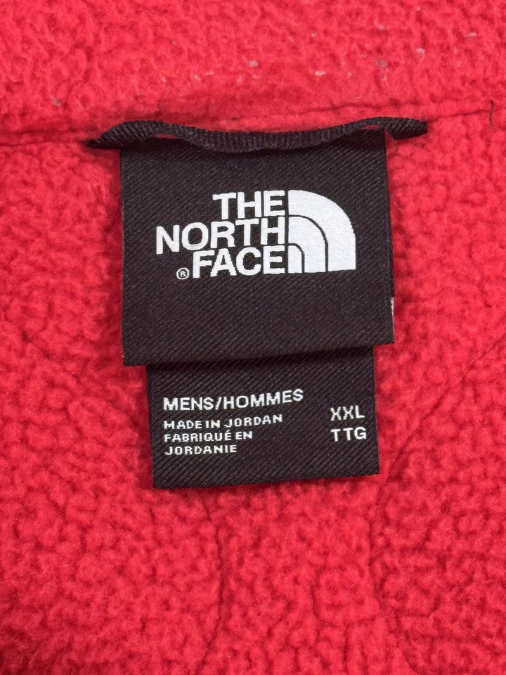 The North Face 夏尔巴羊毛套衫男式 2XL 红色按扣领口袋 NF0A7ZWY — 第 3/4 张图片