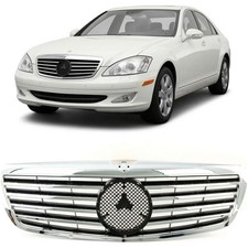 K&uuml;hlergrill Frontgrill Chrom schwarz f&uuml;r Mercedes S-Klasse W221 Bj. 2005&ndash;2009
