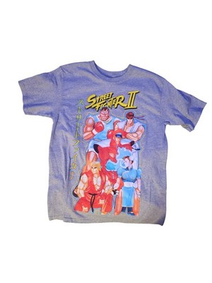 Street Fighter 2 II - New Medium M Rue21 T Shirt Gray Ryu Ken Chun-Li Balrog