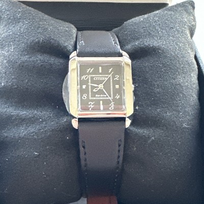 Citizen L Bianca Women's Classic Eco-Drive Black Leather Watch 22 MM EW5600-01E