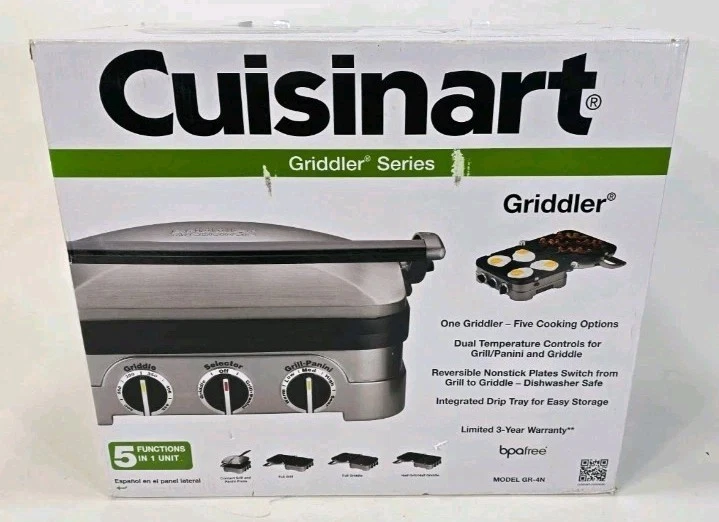 Cuisinart Griddler Series 5-in-1 Multifunctional Nonstick Grill Griddle GR-4N