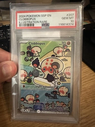 2024 POKEMON SSP EN-SURGING SPARKS ILLUSTRATION RARE #207 CLOBBOPUS PSA 10