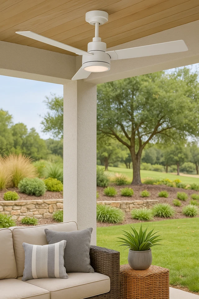 Jovie 52 英寸 LED 吊扇带灯 – 哑光白色,阻尼级,可调光 — 第 4/4 张图片