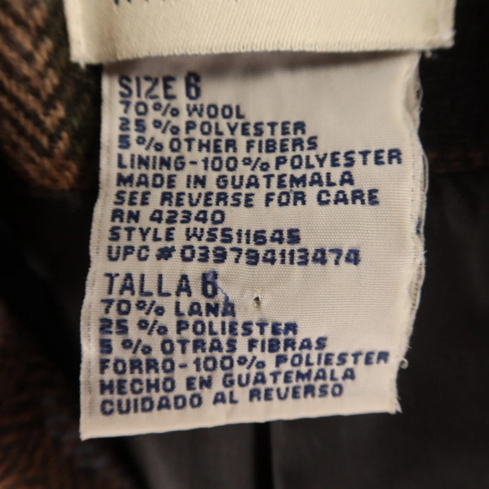 Chaqueta Ciervo Blanca Marrón Azul Cuadros Lana Tweed Blazer Azul Talla 6 Carrera Foto 4 de 4