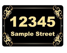 Custom Address Sign BanginPrints Aluminum 12x8 Black Personalized Plaque
